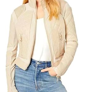 Blanc Noir Women's Moto jacket NWT Beige Size L